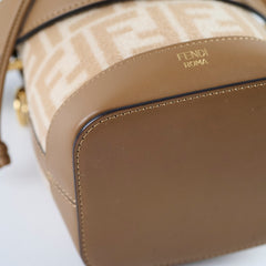 Fendi Mini Tresor Bucket Bag Beige