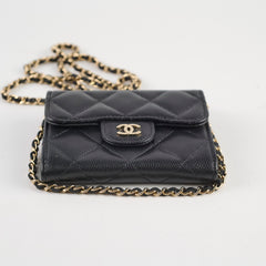 Chanel Cardholder With Chain Caviar Black