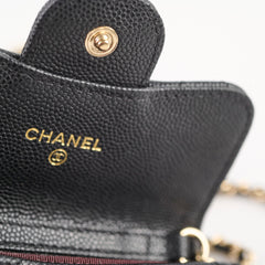 Chanel Cardholder With Chain Caviar Black
