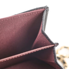 Chanel Cardholder With Chain Caviar Black