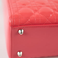 Dior Large Lady Dior Patent Leather Coral