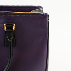 Prada Large Saffiano Lux Galleria Double Zip Tote Purple/Black
