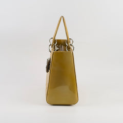 Dior Lady Dior Medium Patent Yellow/Gold