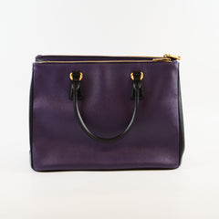 Prada Large Saffiano Lux Galleria Double Zip Tote Purple/Black