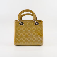 Dior Lady Dior Medium Patent Yellow/Gold