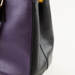 Prada Large Saffiano Lux Galleria Double Zip Tote Purple/Black