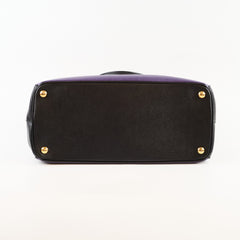 Prada Large Saffiano Lux Galleria Double Zip Tote Purple/Black