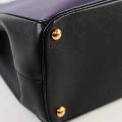 Prada Large Saffiano Lux Galleria Double Zip Tote Purple/Black