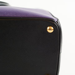 Prada Large Saffiano Lux Galleria Double Zip Tote Purple/Black