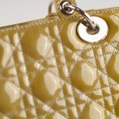 Dior Lady Dior Medium Patent Yellow/Gold