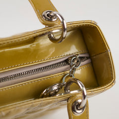 Dior Lady Dior Medium Patent Yellow/Gold