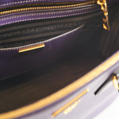 Prada Large Saffiano Lux Galleria Double Zip Tote Purple/Black