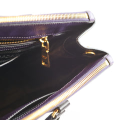 Prada Large Saffiano Lux Galleria Double Zip Tote Purple/Black