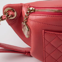 Chanel Quilted Glazed Leather Waist Bag Coral