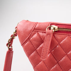 Chanel Quilted Glazed Leather Waist Bag Coral