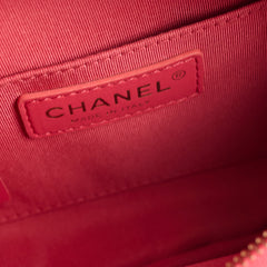 Chanel Quilted Glazed Leather Waist Bag Coral