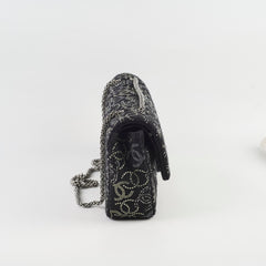 Chanel Medium/large Classic Flap CC Crystal Tweed Black