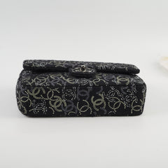 Chanel Medium/large Classic Flap CC Crystal Tweed Black