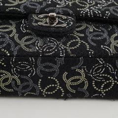 Chanel Medium/large Classic Flap CC Crystal Tweed Black