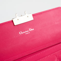 Christian Dior Cannage Wallet on Chain WOC Quilted Lambskin Hot Pink