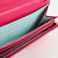 Christian Dior Cannage Wallet on Chain WOC Quilted Lambskin Hot Pink