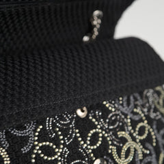 Chanel Medium/large Classic Flap CC Crystal Tweed Black