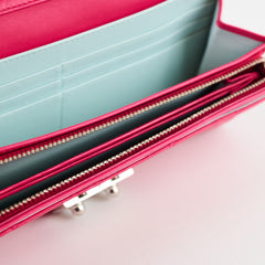 Christian Dior Cannage Wallet on Chain WOC Quilted Lambskin Hot Pink
