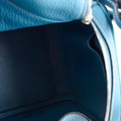 Hermes Lindy 30 Clemence PHW Blue Jeans T Stamp 2015