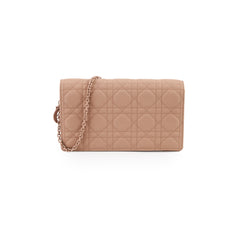 Dior Lady Dior Wallet On Chain WOC Ultra Matte Blush Pink