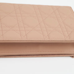 Dior Lady Dior Wallet On Chain WOC Ultra Matte Blush Pink