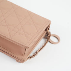 Dior Lady Dior Wallet On Chain WOC Ultra Matte Blush Pink