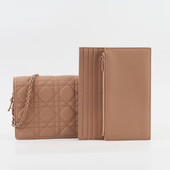 Dior Lady Dior Wallet On Chain WOC Ultra Matte Blush Pink