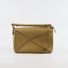 Loewe Small Puzzle Edge Pistachio with Canvas Strap