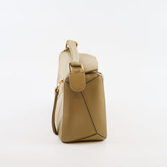 Loewe Small Puzzle Edge Pistachio with Canvas Strap