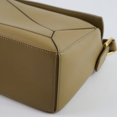 Loewe Small Puzzle Edge Pistachio with Canvas Strap