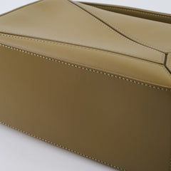 Loewe Small Puzzle Edge Pistachio with Canvas Strap
