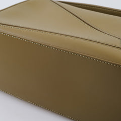 Loewe Small Puzzle Edge Pistachio with Canvas Strap
