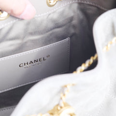 Chanel 25 Bag Small Grey Suede