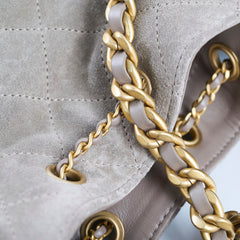 Chanel 25 Bag Small Grey Suede