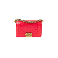 Chanel Boy Small Patent Bright Pink