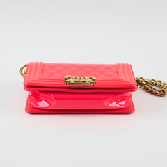 Chanel Boy Small Patent Bright Pink