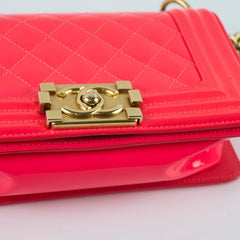 Chanel Boy Small Patent Bright Pink