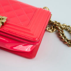 Chanel Boy Small Patent Bright Pink