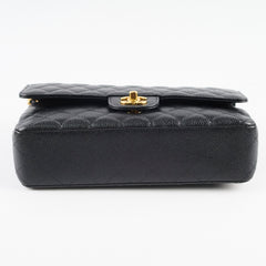 Chanel Medium/Large Caviar Double Classic Flap Black