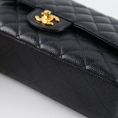 Chanel Medium/Large Caviar Double Classic Flap Black