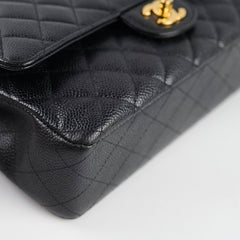 Chanel Medium/Large Caviar Double Classic Flap Black
