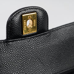 Chanel Medium/Large Caviar Double Classic Flap Black