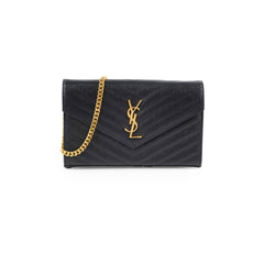 Saint Laurent Envelope Wallet On Chain WOC Black