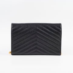 Saint Laurent Envelope Wallet On Chain WOC Black