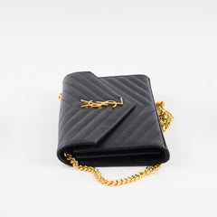 Saint Laurent Envelope Wallet On Chain WOC Black